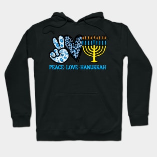 Peace Love Hanukkah Chanukah Menorah Jewish Hoodie